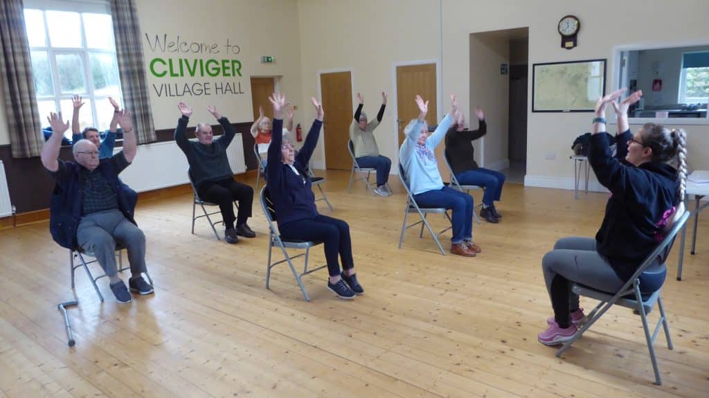 Group of people doing physical activities