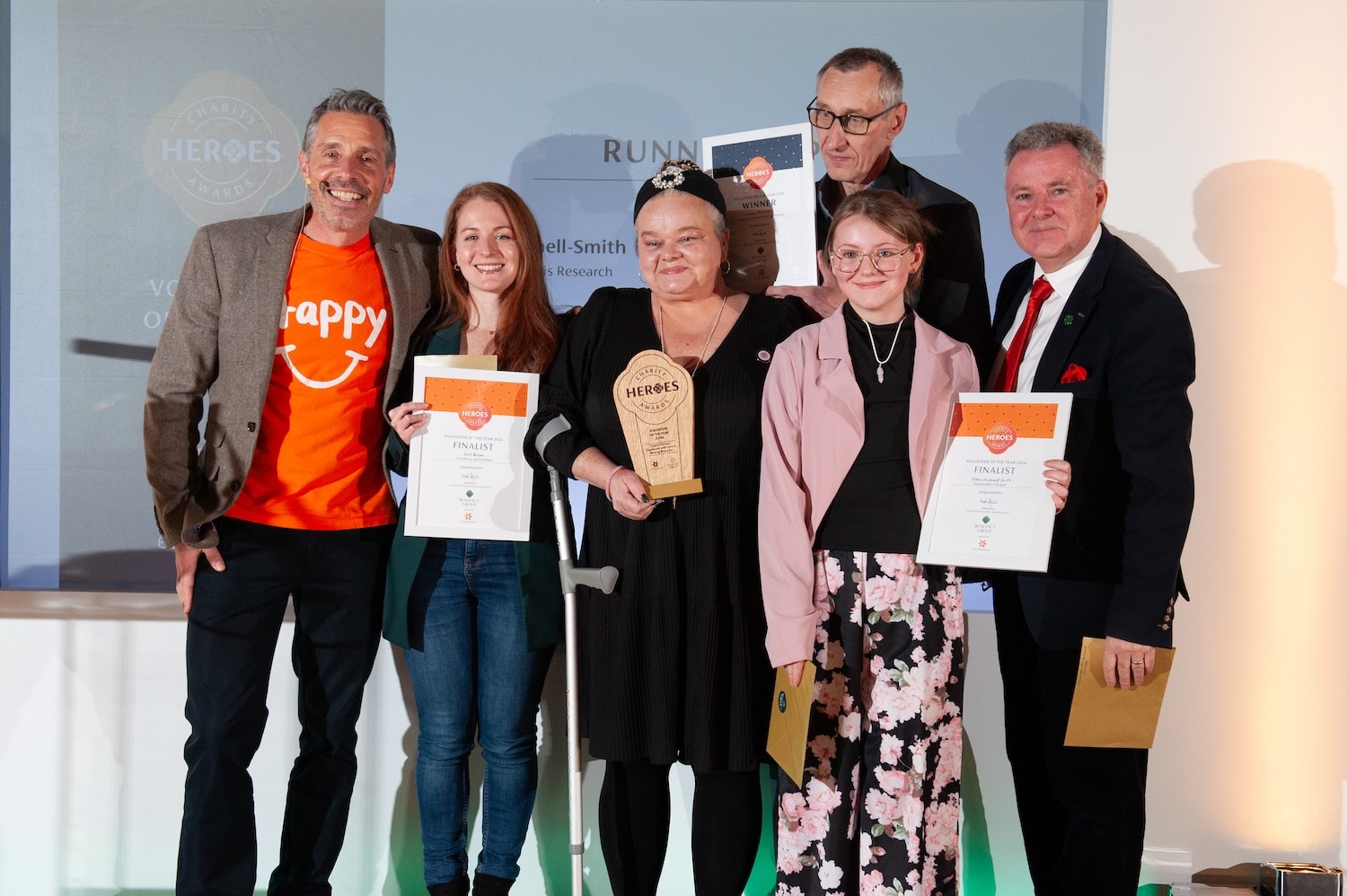 Volunteer of the year shortlist accepting their awards