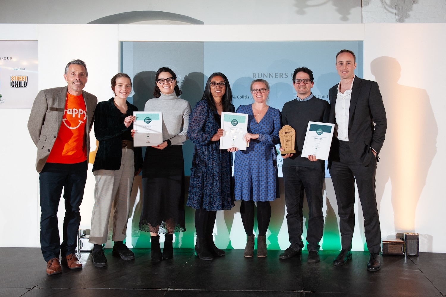 Digital fundraising initiative finalists posing for photo