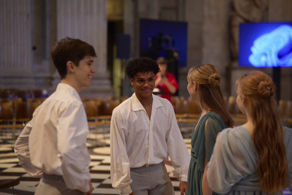 The Royal Ballet School perform a dance, choreographed by Layla (final year student), to the piano composition ‘Bluebird’ by Alexis Ffrench (b.1970).