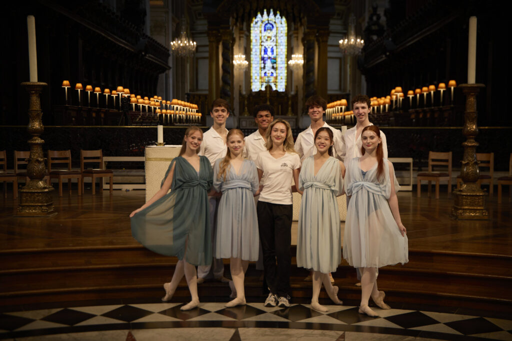 Royal Ballet School 9 dancers pose for a photograph