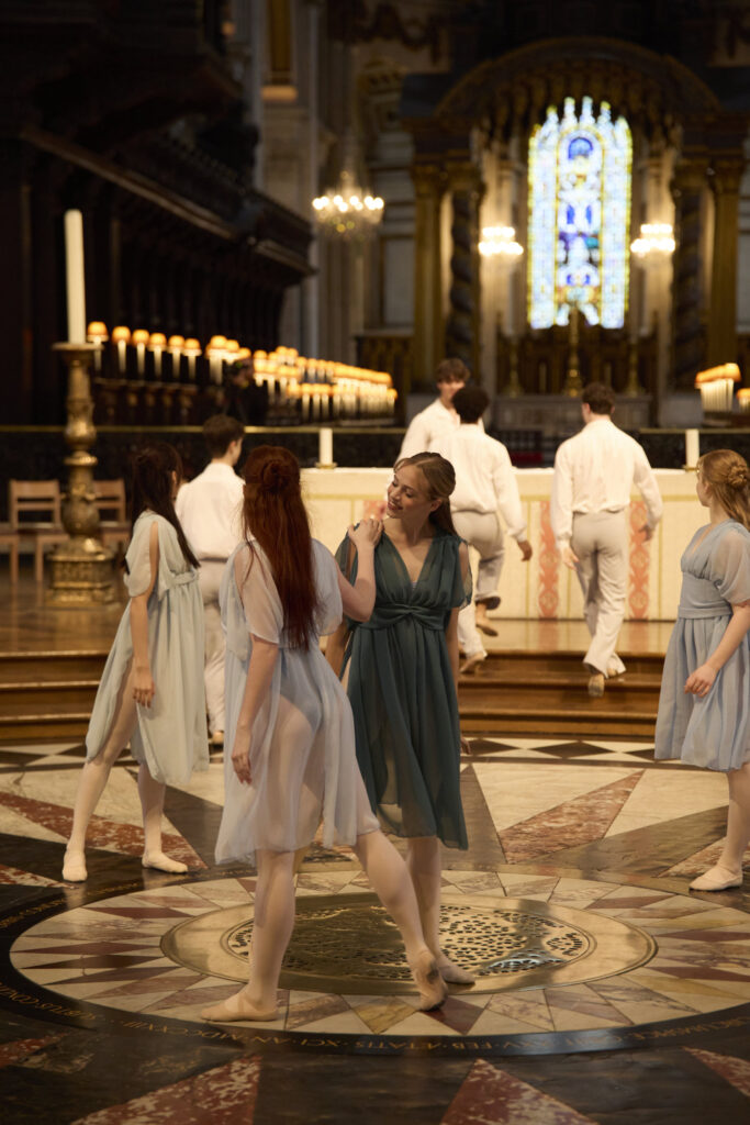 The Royal Ballet School perform a dance, choreographed by Layla (final year student), to the piano composition ‘Bluebird’ by Alexis Ffrench (b.1970).