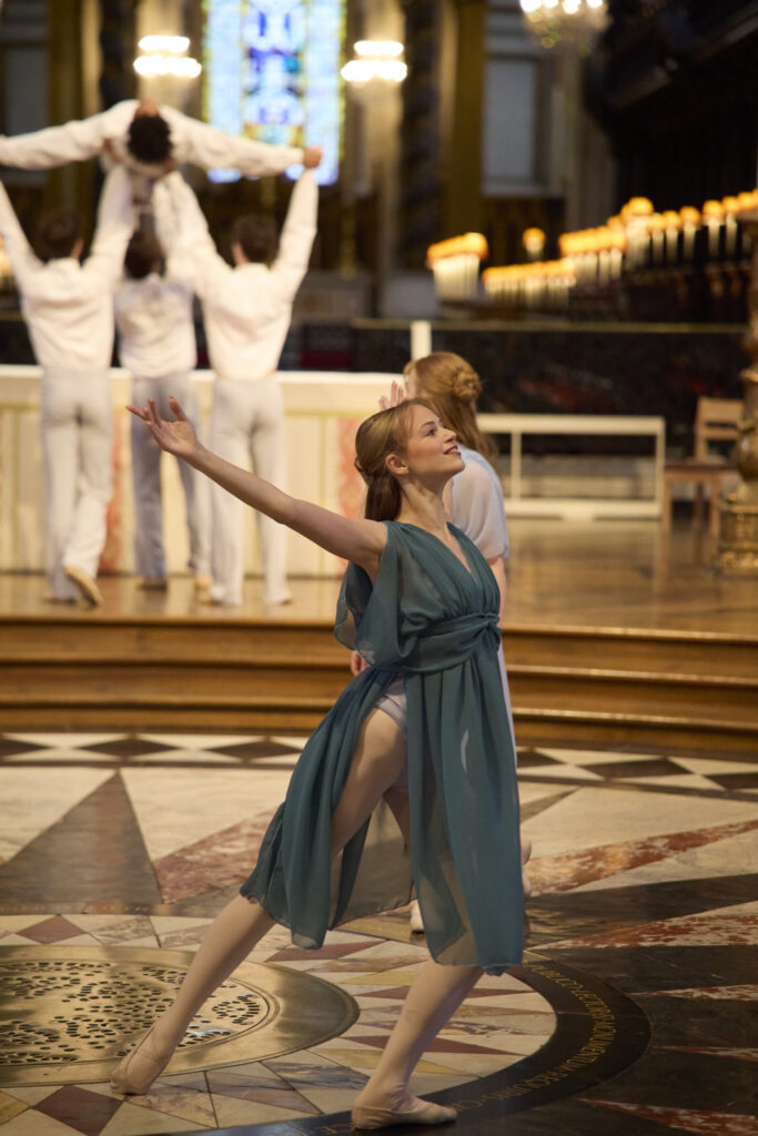 The Royal Ballet School perform a dance, choreographed by Layla (final year student), to the piano composition ‘Bluebird’ by Alexis Ffrench (b.1970).