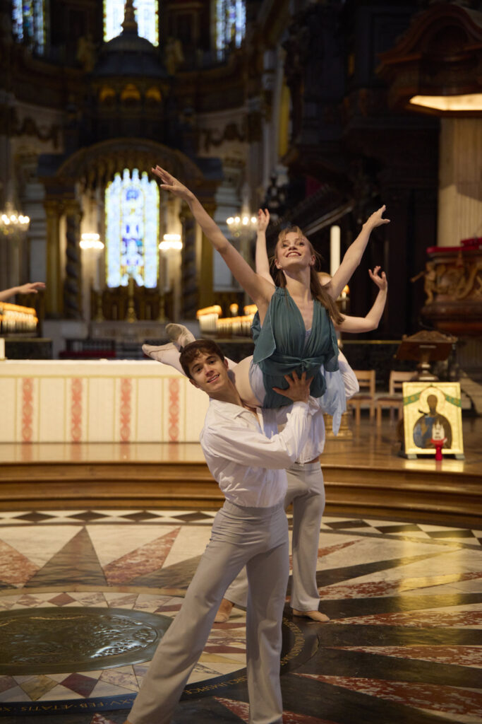 The Royal Ballet School perform a dance, choreographed by Layla (final year student), to the piano composition ‘Bluebird’ by Alexis Ffrench (b.1970).