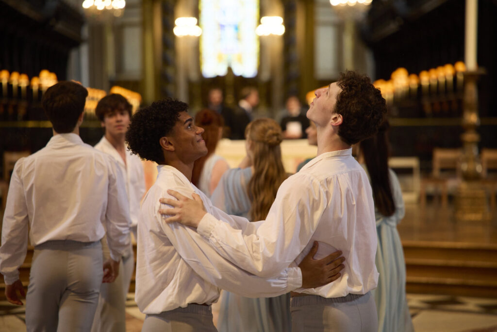 The Royal Ballet School perform a dance, choreographed by Layla (final year student), to the piano composition ‘Bluebird’ by Alexis Ffrench (b.1970).
