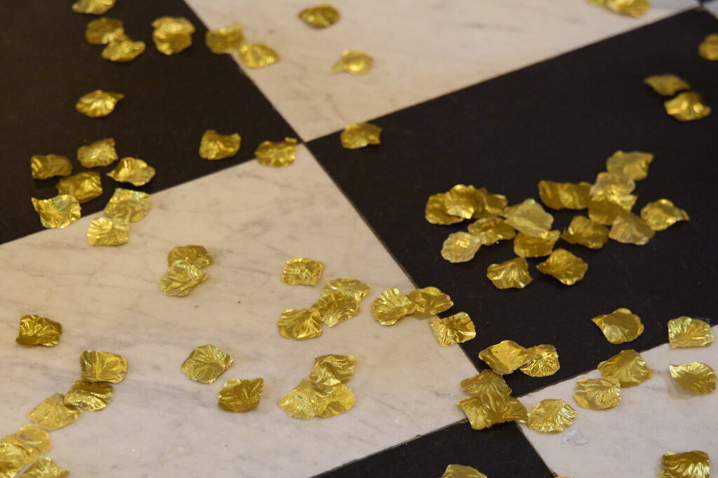 Gold petals on the floor